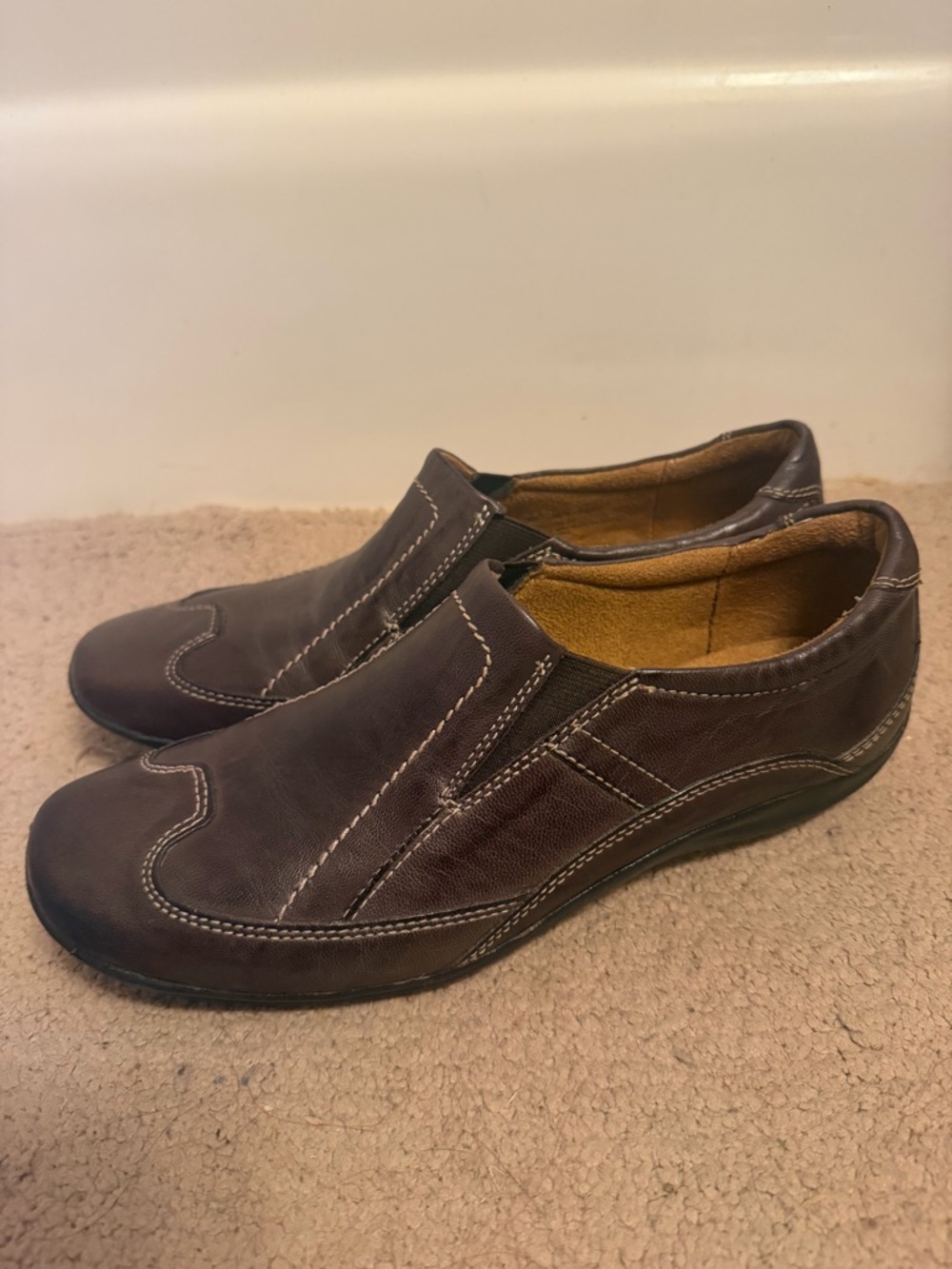 Natural Soul By Naturalizer Women’s Brown “Flor” Leather Slip-On Oxfords NIB - Picture 6 of 9